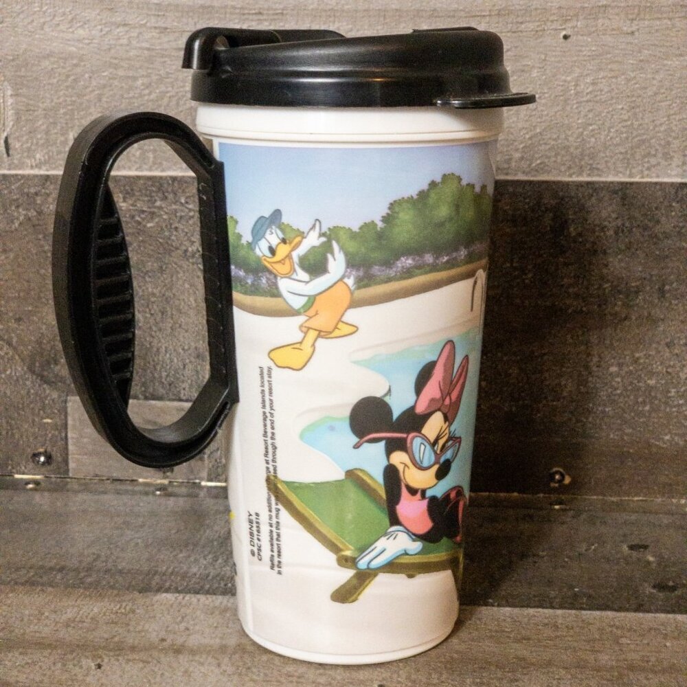 DISNEY PARKS VINTAGE WHIRLEY INSULATED CUP 16 oz MICKEY MINNIE GOOFY DONALD DUCK - Picture 2 of 9